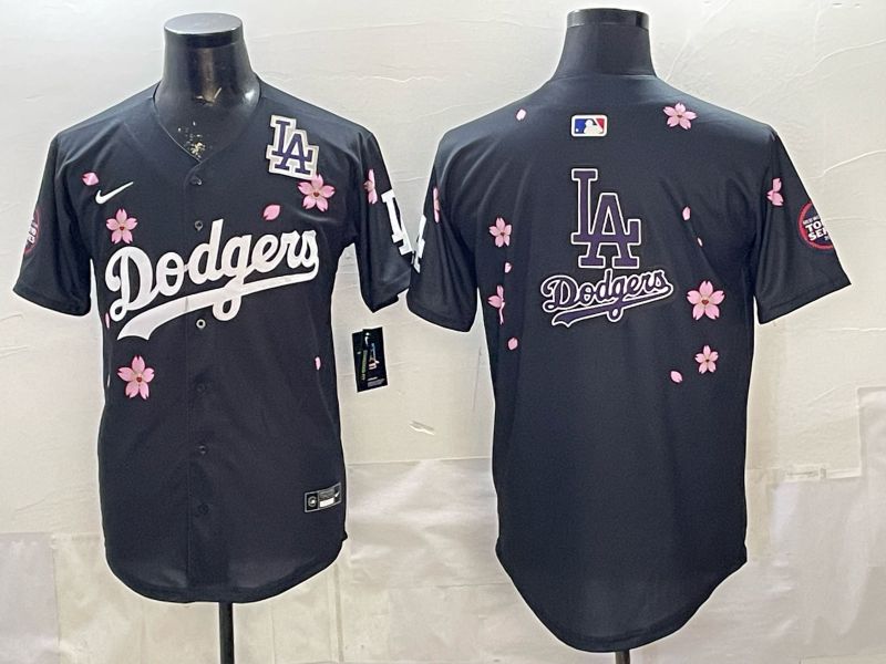 Men Nike 2026 Los Angeles Dodgers Blank Black Sakura Edition Game MLB Jersey 0019->los angeles dodgers->MLB Jersey